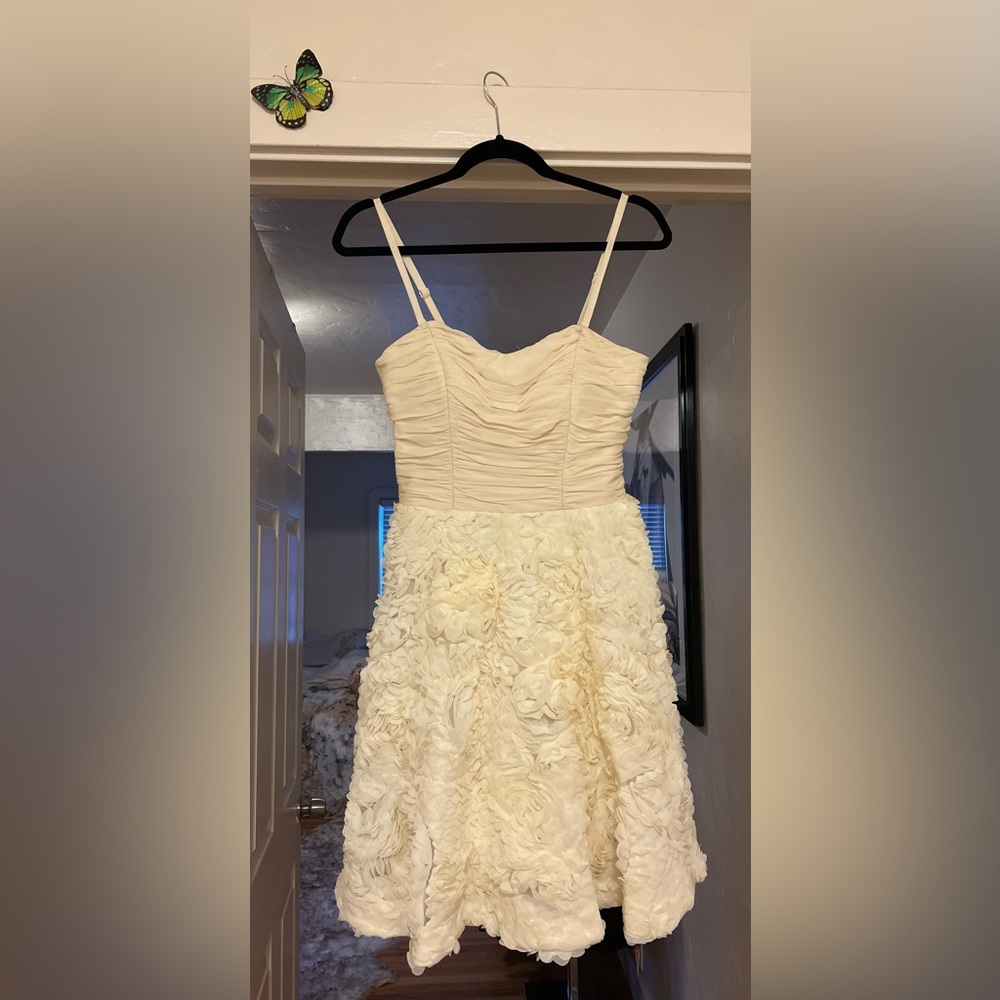 SOLD Ted Baker Ivory Floral Appliqué Dress